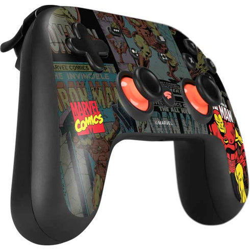 Marvel Classic Comics Iron Man Action Vintage Google Stadia Controller Skin